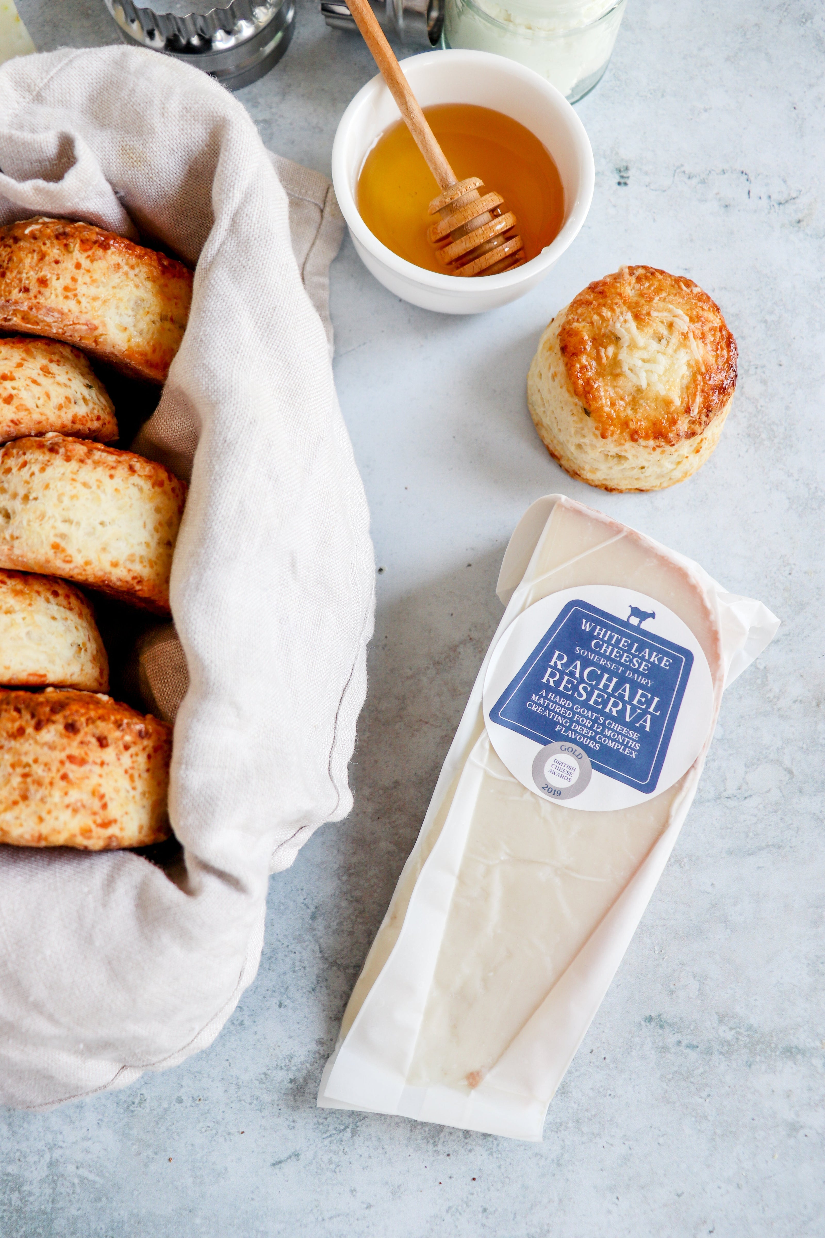 Goat’s cheese and honey scones